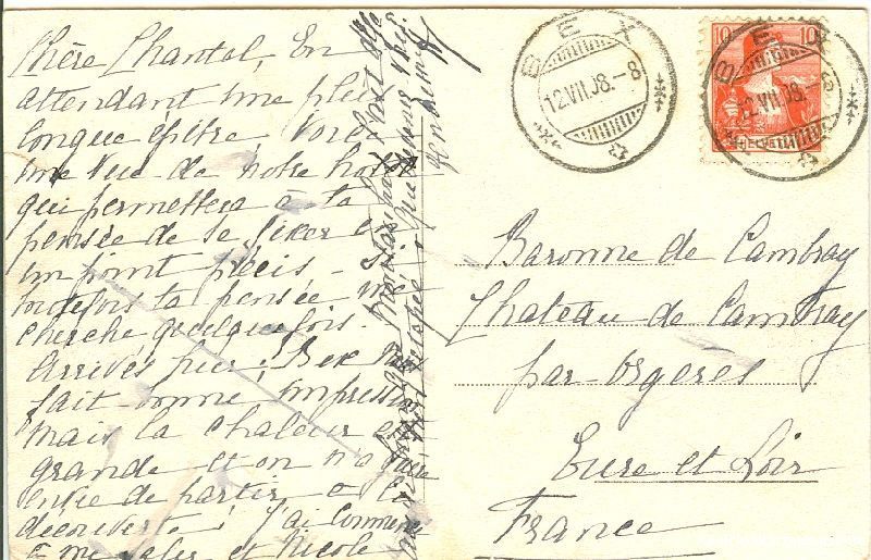 Ansichtskarten: Bex - Grand Hôtel des Salines + 1908 – Gebraucht aus Emmenbrücke von teestube 1