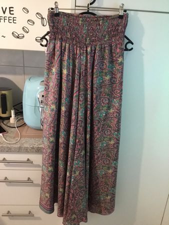 Damen Set Plissee Oberteil und Hose bunt weinrot neuwertig
