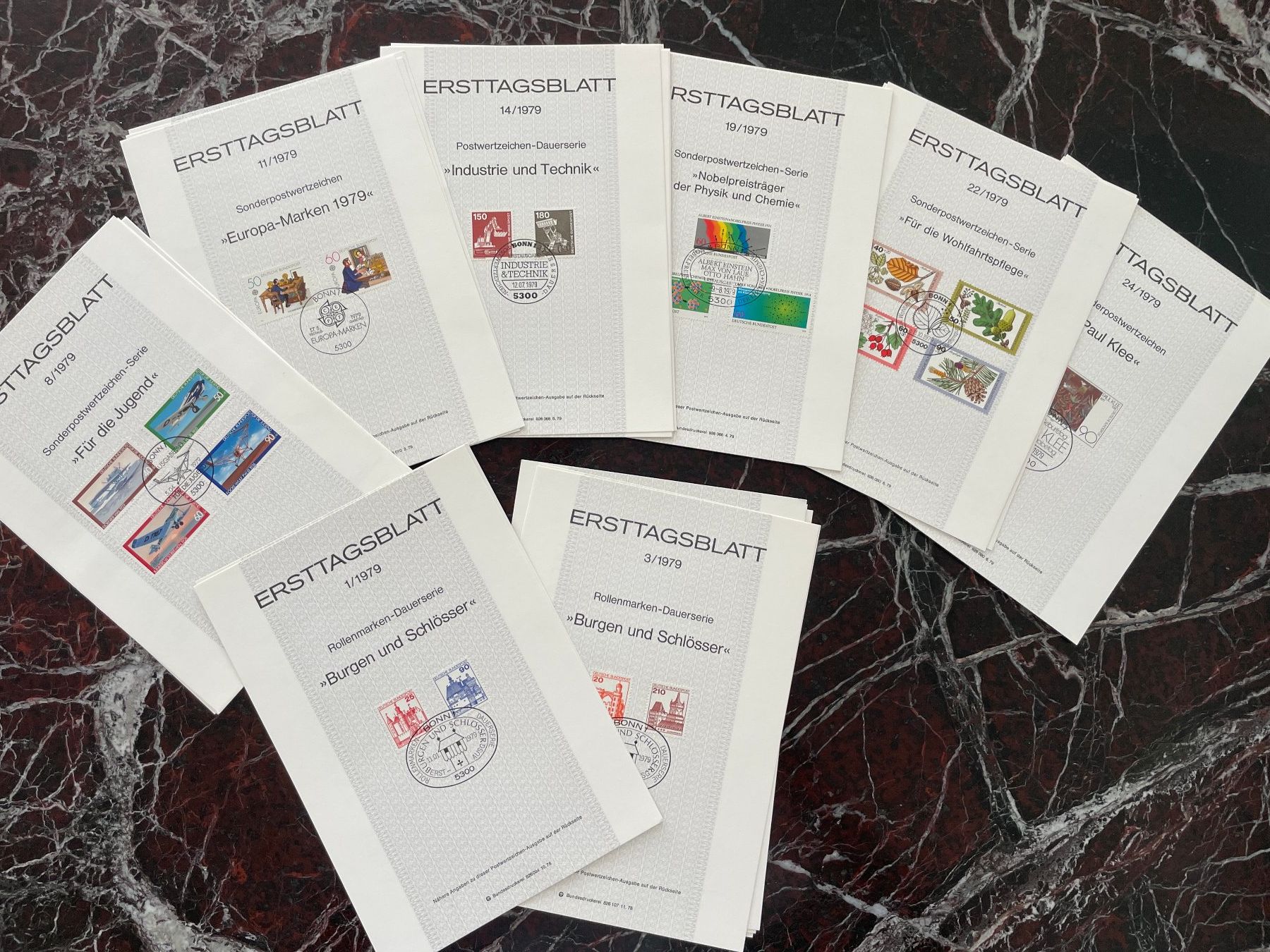 Alle Briefmarken: ERSTAGSBLATT SERIE BRD BONN 1979 – Gebraucht aus Pregassona von Nerone0