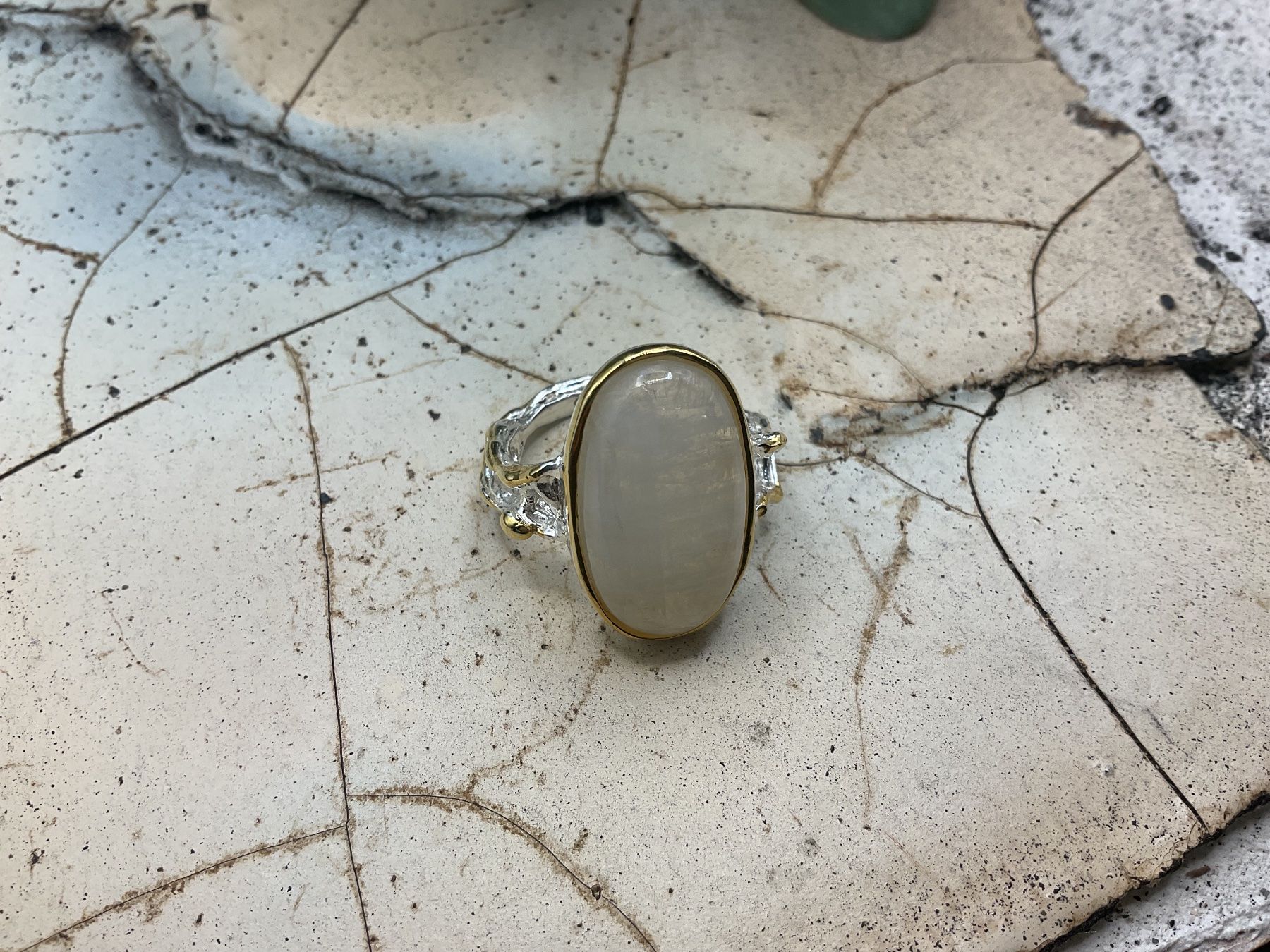Ringe: Silberring mit grossem Mondstein, Gr. 55.5 – Gebraucht aus luzern von Alpendorf1 5