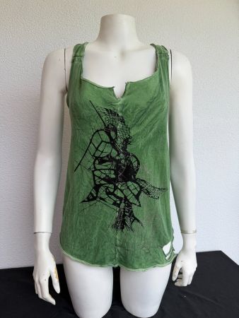 DIESEL – Débardeur vert avec imprimé – Taille S