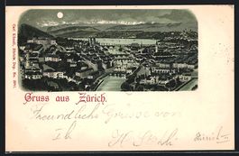 Litho Zürich, Teilansicht mit Brücken 