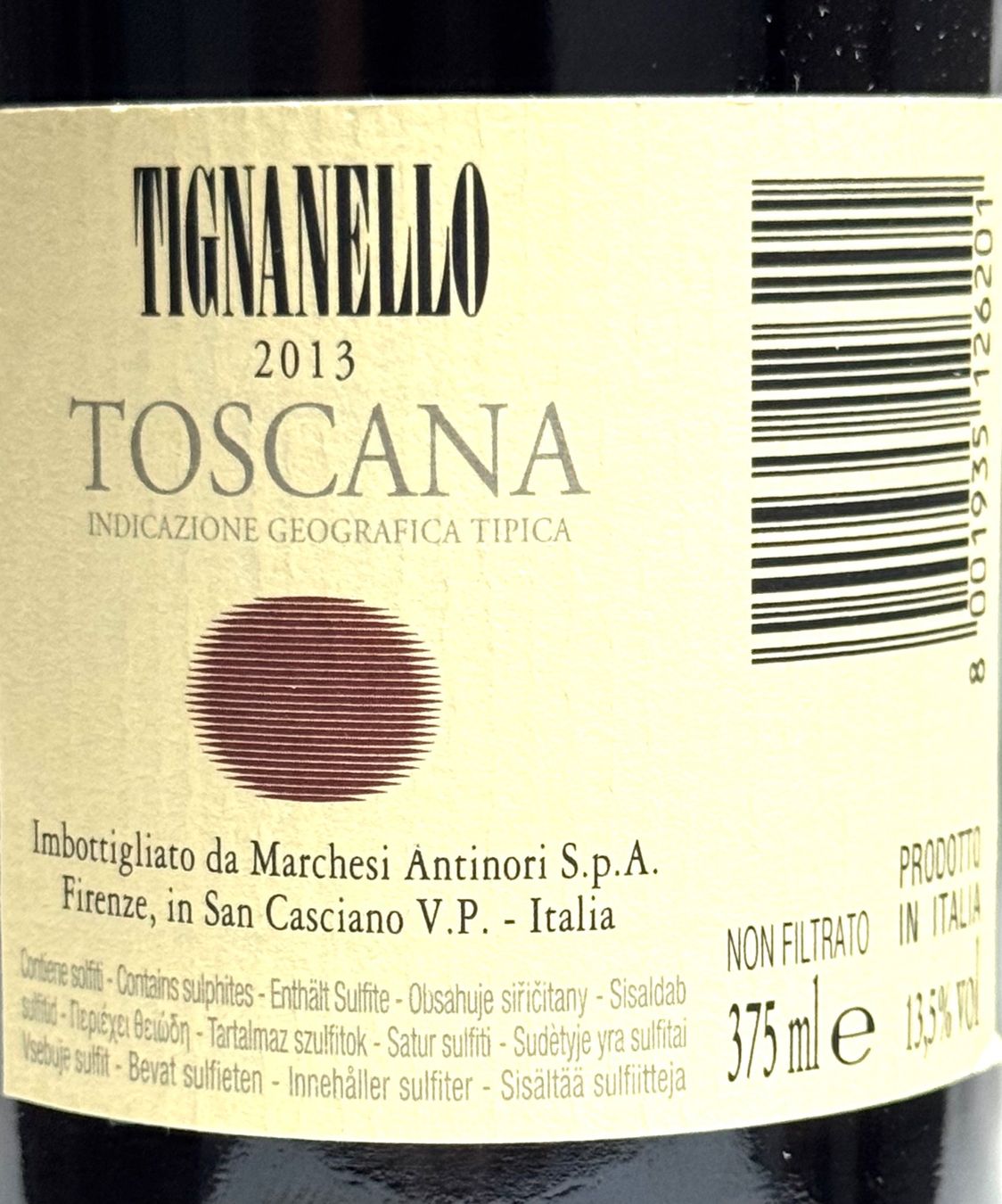 Antinori Vino: TIGNANELLO - 2013 - 1 x 0.375 Lt – Nuovo (secondo la descrizione) da Sils/Segl Baselgia venduto da myCantina 2