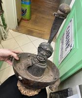 Afrikanishe Maske Ritual Schale Kuriosität Fetiche Kuriosiät