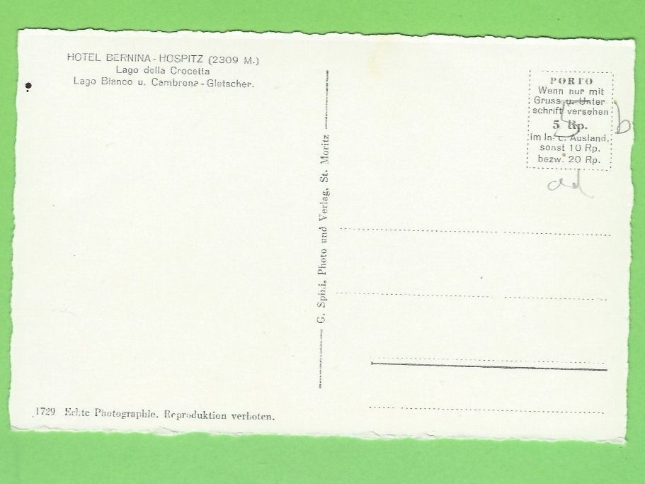 Cartoline postali: Hotel Bernina-Hospitz – Usato da Zürich venduto da t24_de 1