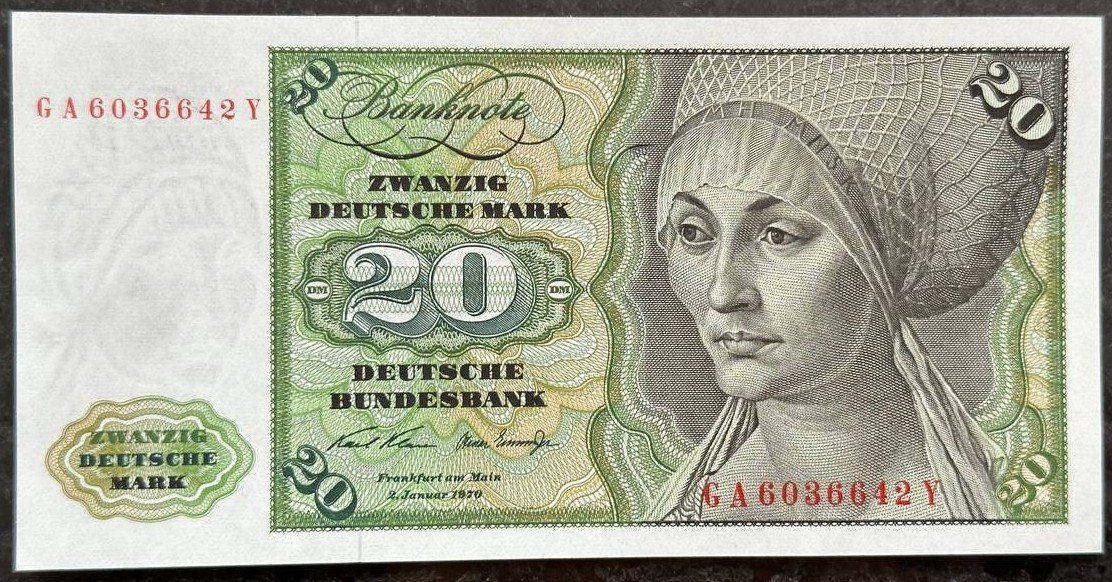 Seltene 20 DM Deutsche Mark Banknote von 1979, Top Zustand! (Gebraucht ...