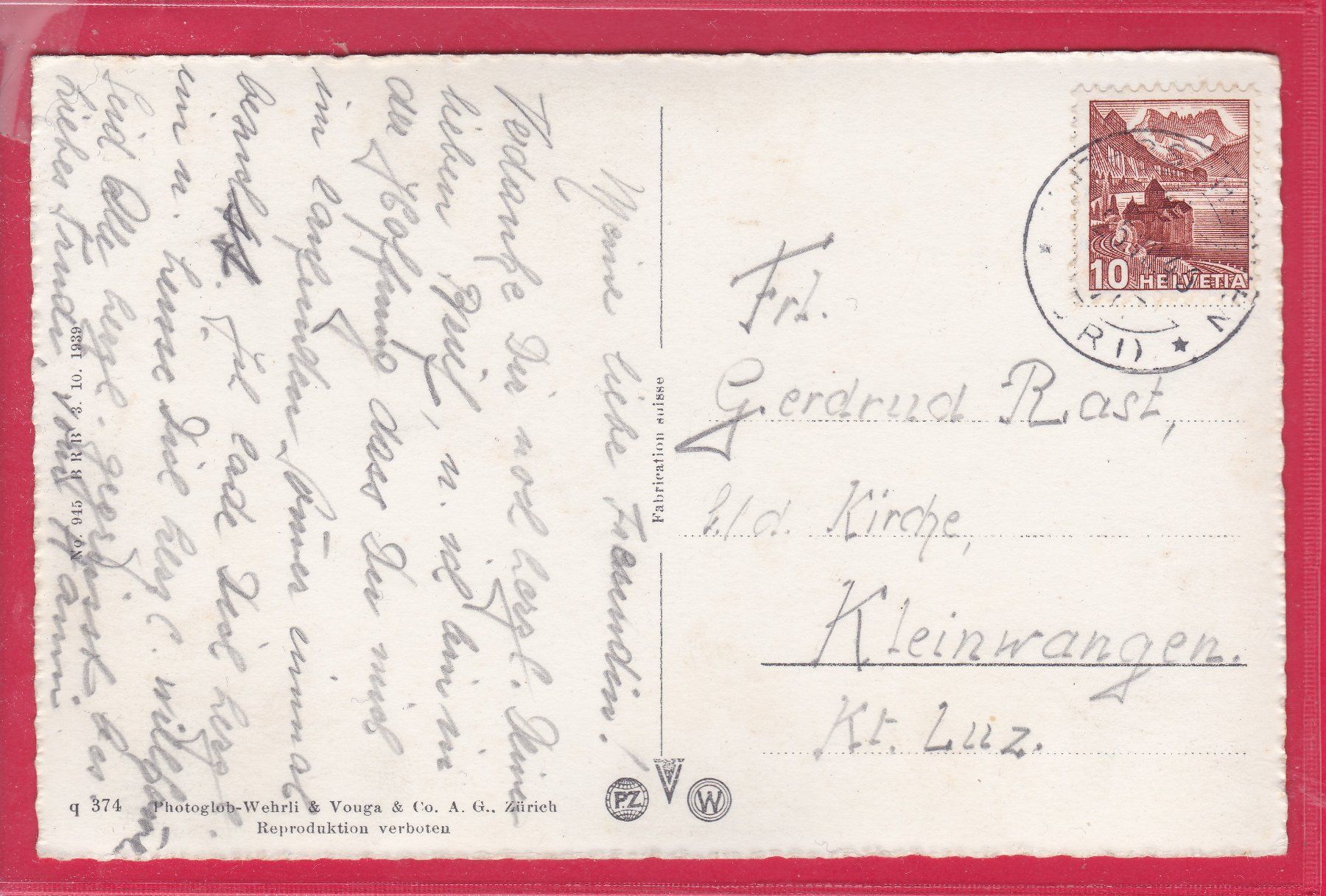 Cartoline postali: KLAUSEN - PASSHÖHE 1952m, 25.7.1946 – Usato da Oberrieden venduto da Gebirgsstelze 1