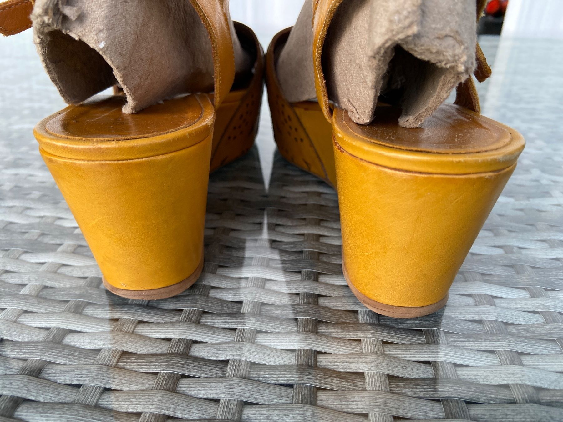 Scarpe da donna: Emporio Sandalen Echtleder Gr.41 Curry – Usato da Klingnau venduto da jazz065 4