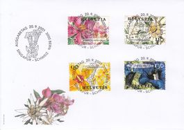 1029-1032 FDC mit FD-Vollstempel Bern 20.9.2001, C6-Couvert