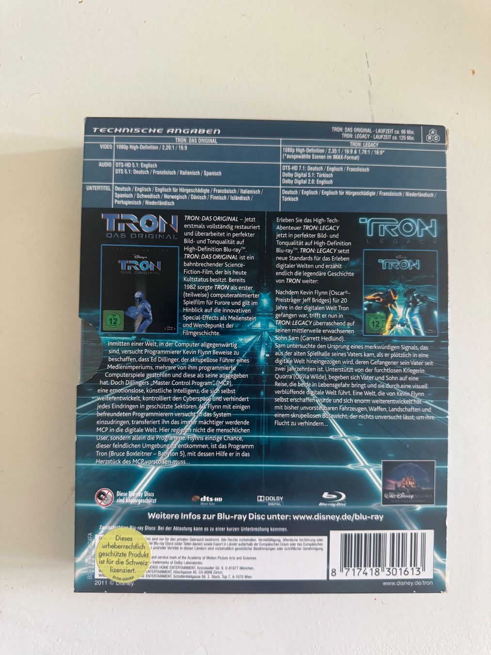 Tutti i DVDs: TRON COLLECTION: DAS ORIGINAL /LEGACY. (BLU-RAY) – Usato da Basel venduto da san_2qlq 1
