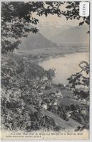 Vue prise de Glion sur Chillon et la Dent du Midi