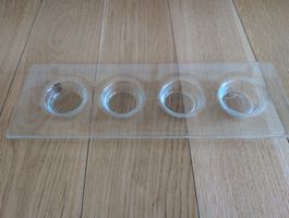 Teelicht-Tablett aus Glas für 4 Teelichter, Top!