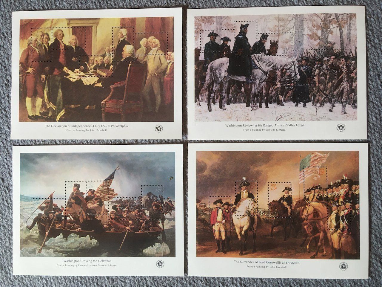 Tutti i francobolli: USA 4 Sonderblocks Bicentennial 1976 ** – Usato da Nesslau venduto da zueri6
