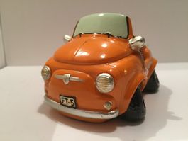 Fiat 500 Cabrio Kässeli Sparschwein Spardose orange