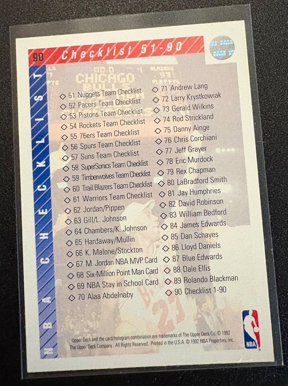 Nba Cartes à collectionner: NBA Michael Jordan Upper Deck 92/93 Checklist Card – Neuf (Voir description) à Muttenz par joba23