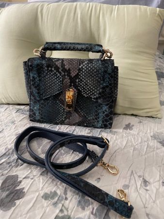 Vintage: Ghibli Handtasche Mini blau-grau