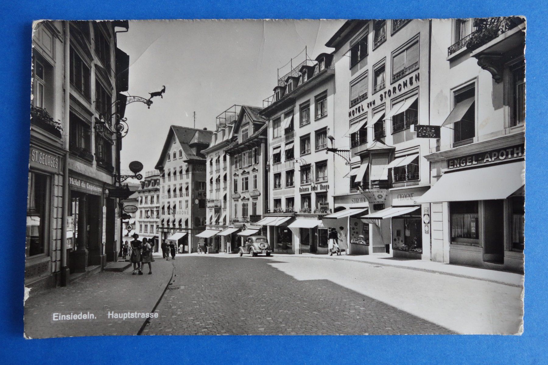 Ansichtskarten: EINSIEDELN - Hauptstrasse um 1950 – Gebraucht aus Ibach von Ibanto