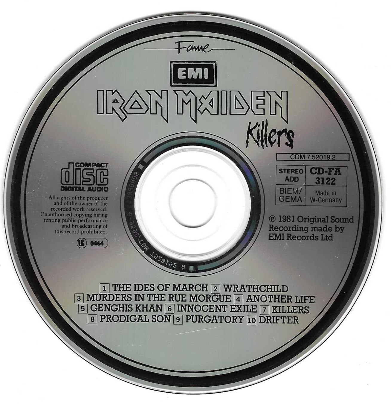 CD: IRON MAIDEN  -  KILLERS – Usato da Bex venduto da Giorgiob 2