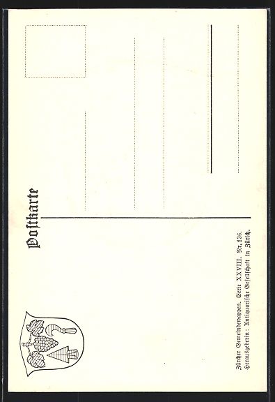 Cartoline postali: Weiningen, Wappen auf Blatt-Ornamenten,  – Usato da Berlin venduto da bartko-reher 1