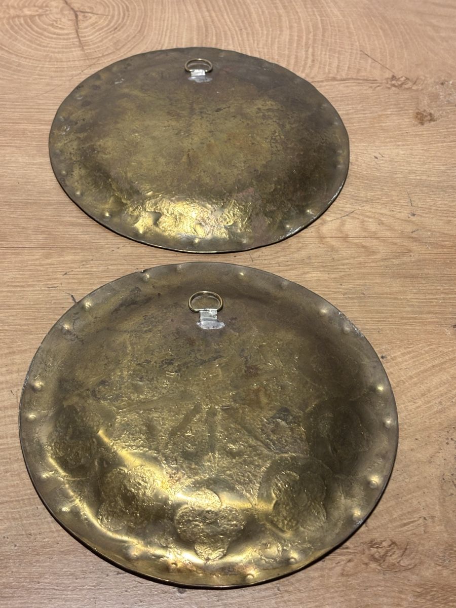 Piatti di portata: 2 Antike Messing Wandteller Handarbeit Vintage – Usato da Koblenz venduto da BlackEagel80 5