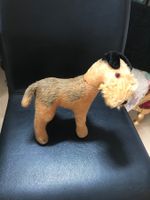 Antiker Plüschhund Terrier mit beweglichem Kopf