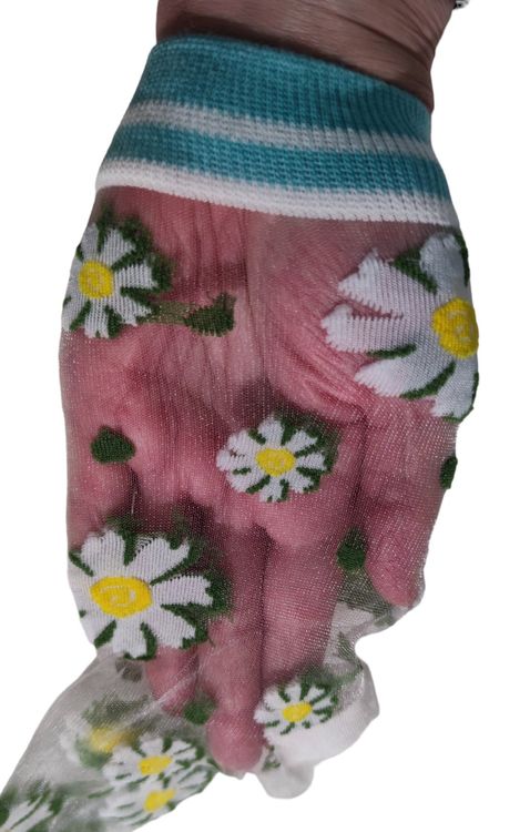 5 Paar Blumen Socken Damen - Transparente Mesh Socken Für Sommer