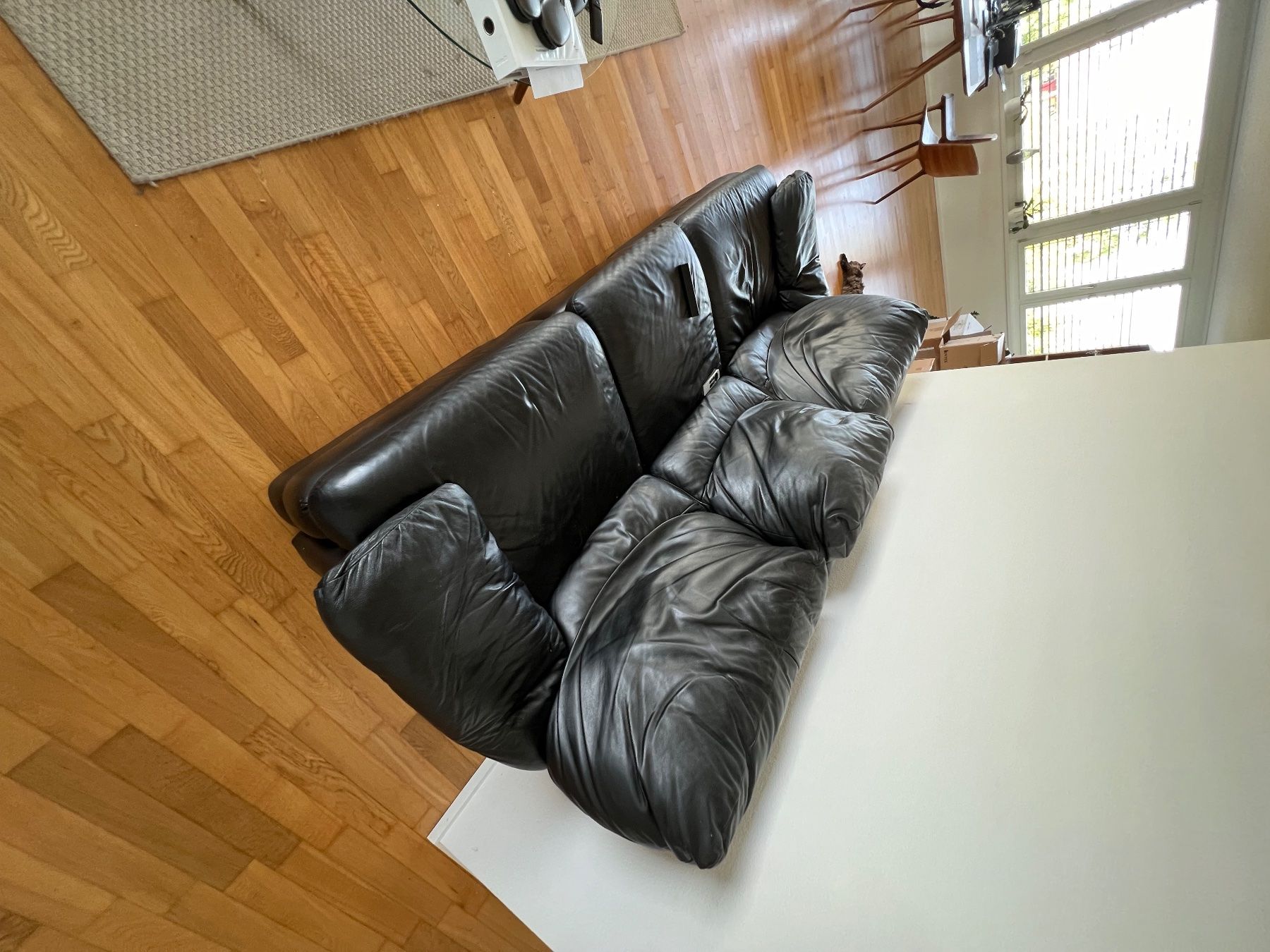 Sofas: Three-Seater Leather Sofa with Reclining Function Used – Gebraucht aus Oberägeri von CJK2023 2