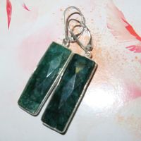 925 Silber Smaragd Ohrringe fazetiert  VP 95,-