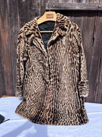 Pelzmantel mit Leopardenmuster, Vintage, guter Zustand