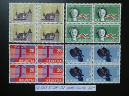 CH 1958 Nr. 334-337 postfrische Viererblöcke