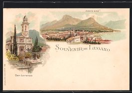 Litho Lugano, San Lorenzo, Ortsansicht m