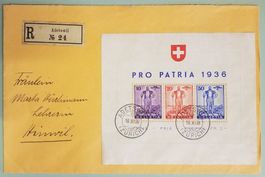 ZB120) W8, Sonderblock auf Brief ADETSWIL Kt. 600.-
