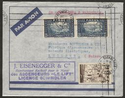 Flugpost Schweiz 1940 Casablanca-Marseille Luzern Luftpost