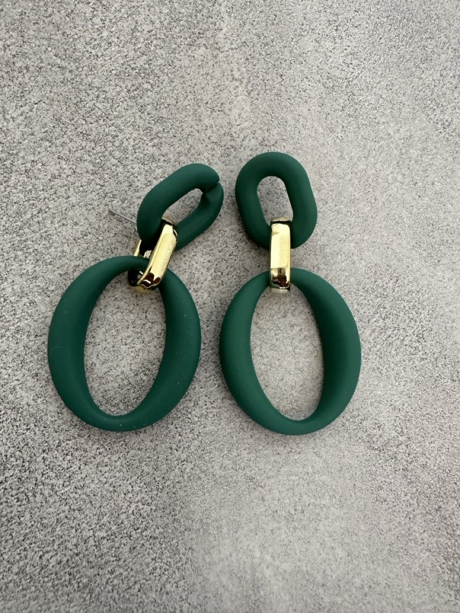 Orecchini pendenti & Orecchini a lobo: Grüne Statement Ohrringe mit goldenem Detail – Nuovo (secondo la descrizione) da Dietikon venduto da vithya88