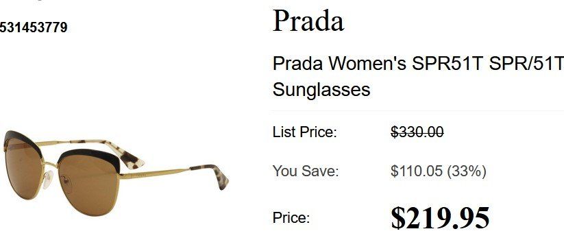 Prada Brillen & Gläser: Sonnenbrille Prada SPR51T lunettes de soleil – Gebraucht aus Collonges von arashee 2