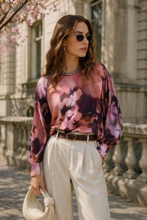 MANGO tolle Bluse mit Blumenmuster Gr.L (38-40) NEU