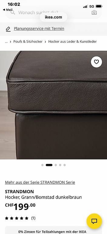 Ikea Sgabelli: Ikea strandmon hocker leder braun – Nuovo (secondo la descrizione) da Dübendorf venduto da rocki07 1