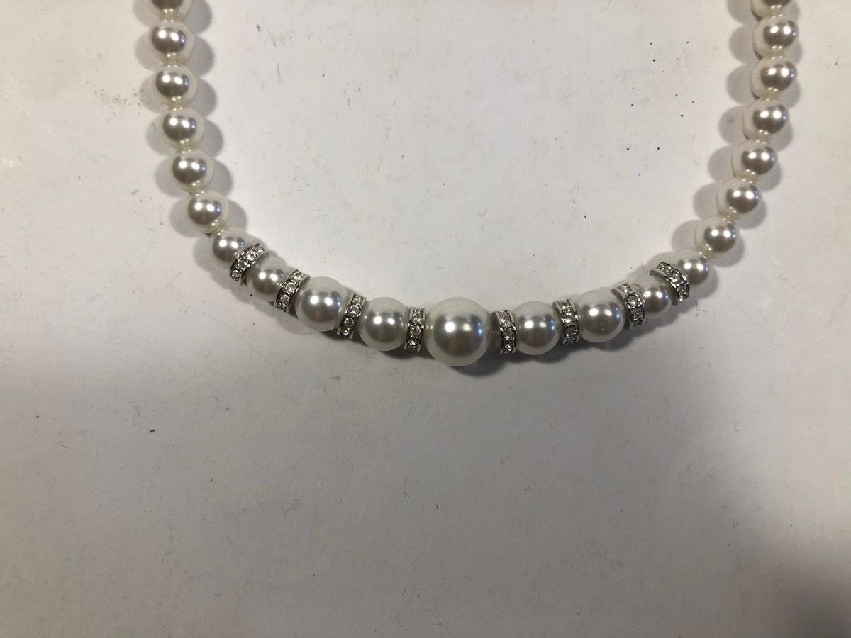 Catenine: Perlenkette mit Strass und Perlenohrstecker – Nuovo (secondo la descrizione) da Bern venduto da Etzy 3