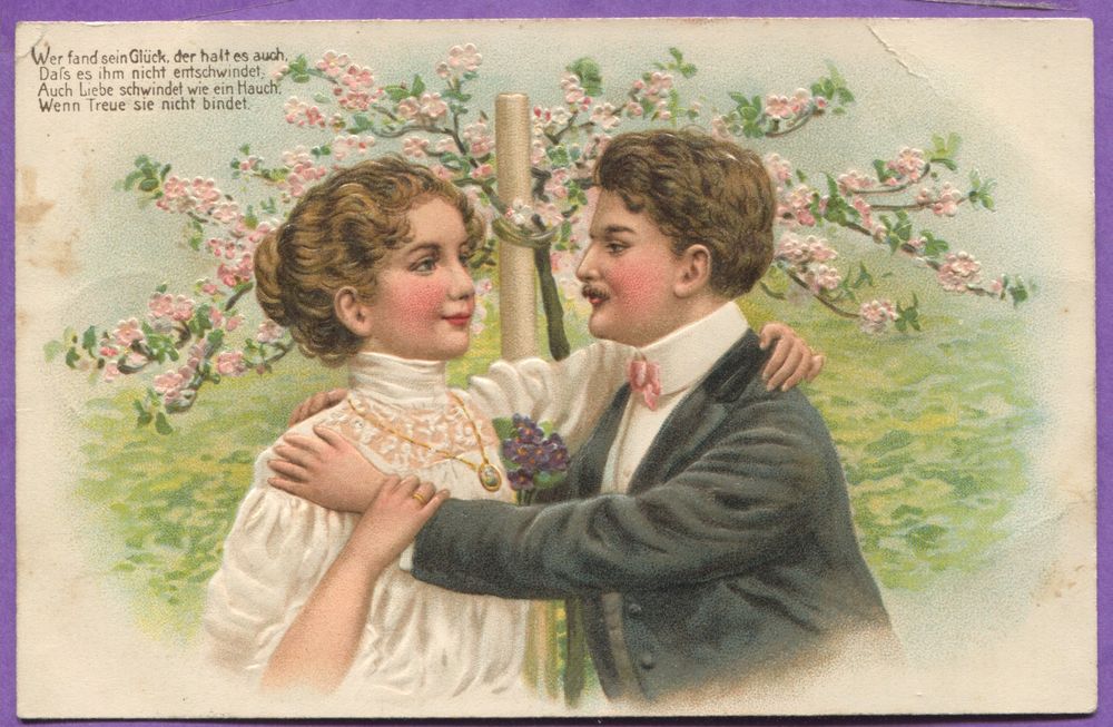 AK 1909 Kitsch Relief Spruch Liebe Glück schöön, Mariastein Kaufen