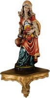 Statue Heilige Elisabeth Holzschnitzerei Höhe 40 cm+30 Regal