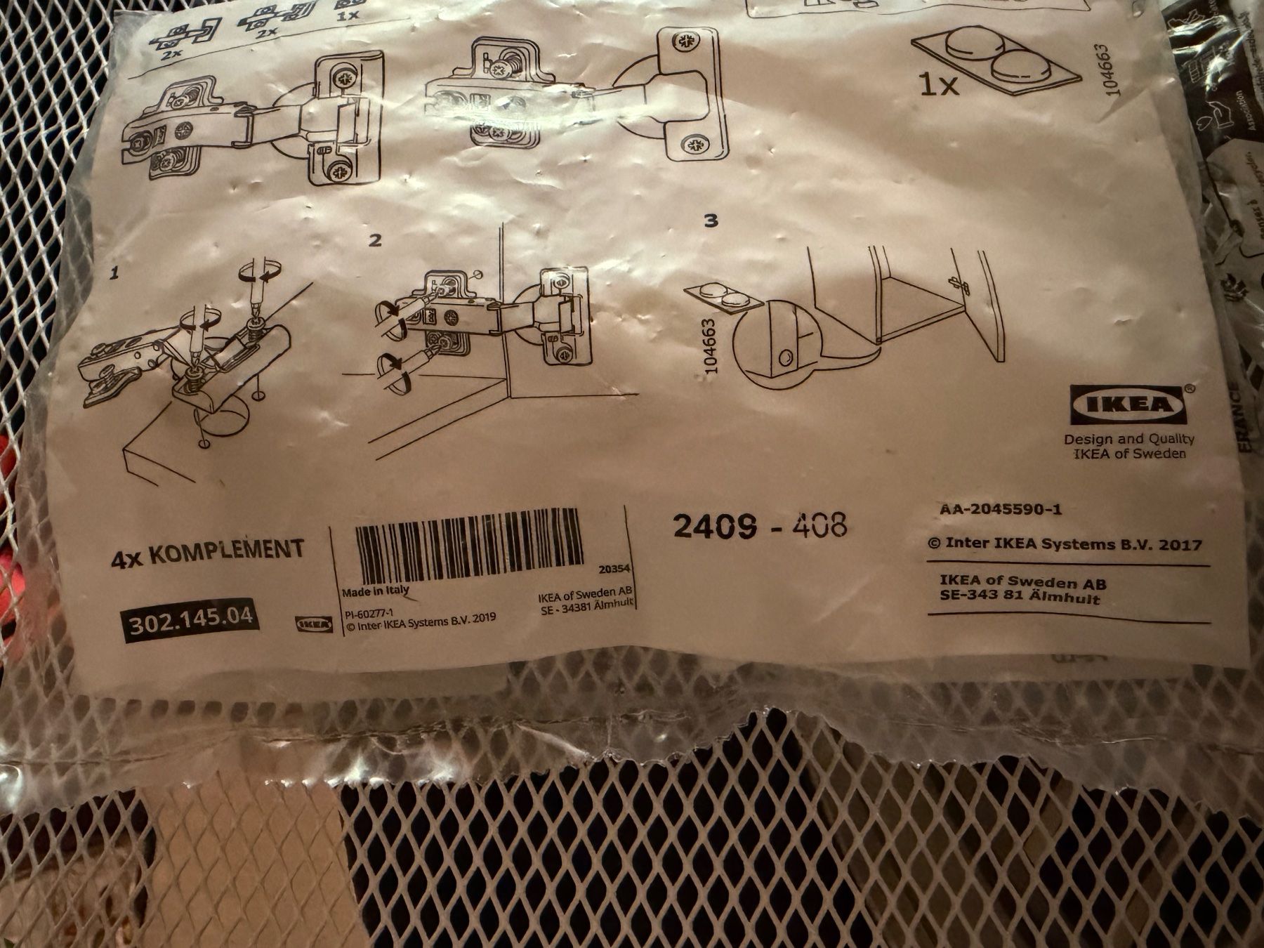Ikea Ferramenta: IKEA KOMPLEMENT Scharniere sanft schliessend neu 4 Stück – Nuovo e nell'imballaggio originale da Fislisbach venduto da gueselpeter 3
