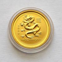 AUSTRALIA, 25$ 2000 - Year of DRAGON - 1/4 oz GOLD  proof !