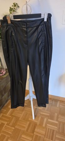 Marccain Kunstleder Hose Schwarz, Grösse 40, Neu