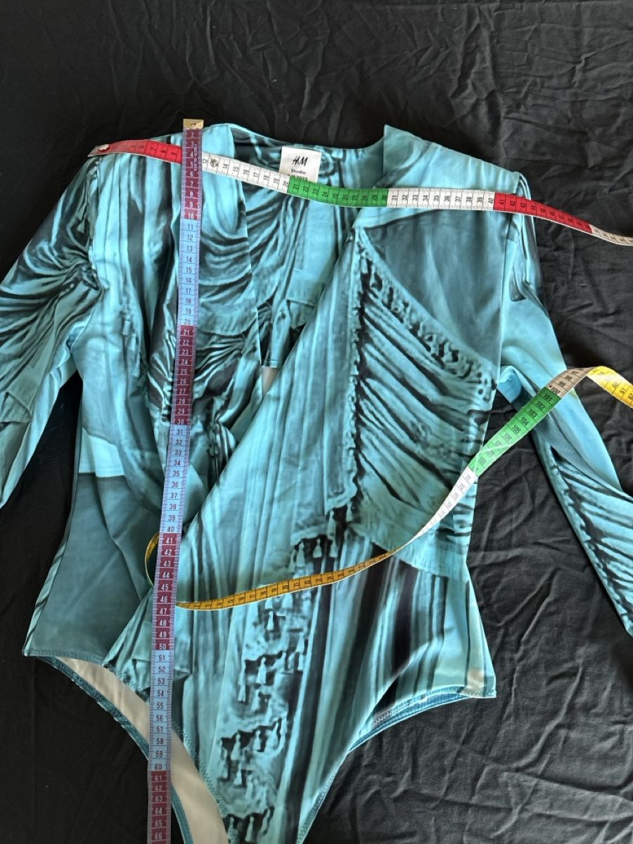 H&M Top: H&M Studio Long Sleeve Bodysuit Blue Print S – Nuovo (secondo la descrizione) da Biel/Bienne venduto da TanyaM02 7