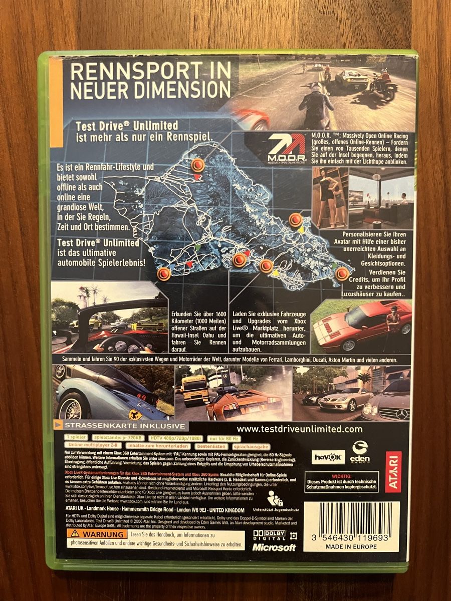 Spiele: Test Drive Unlimited Xbox 360 – Gebraucht aus Dübendorf von CellarSeller 1