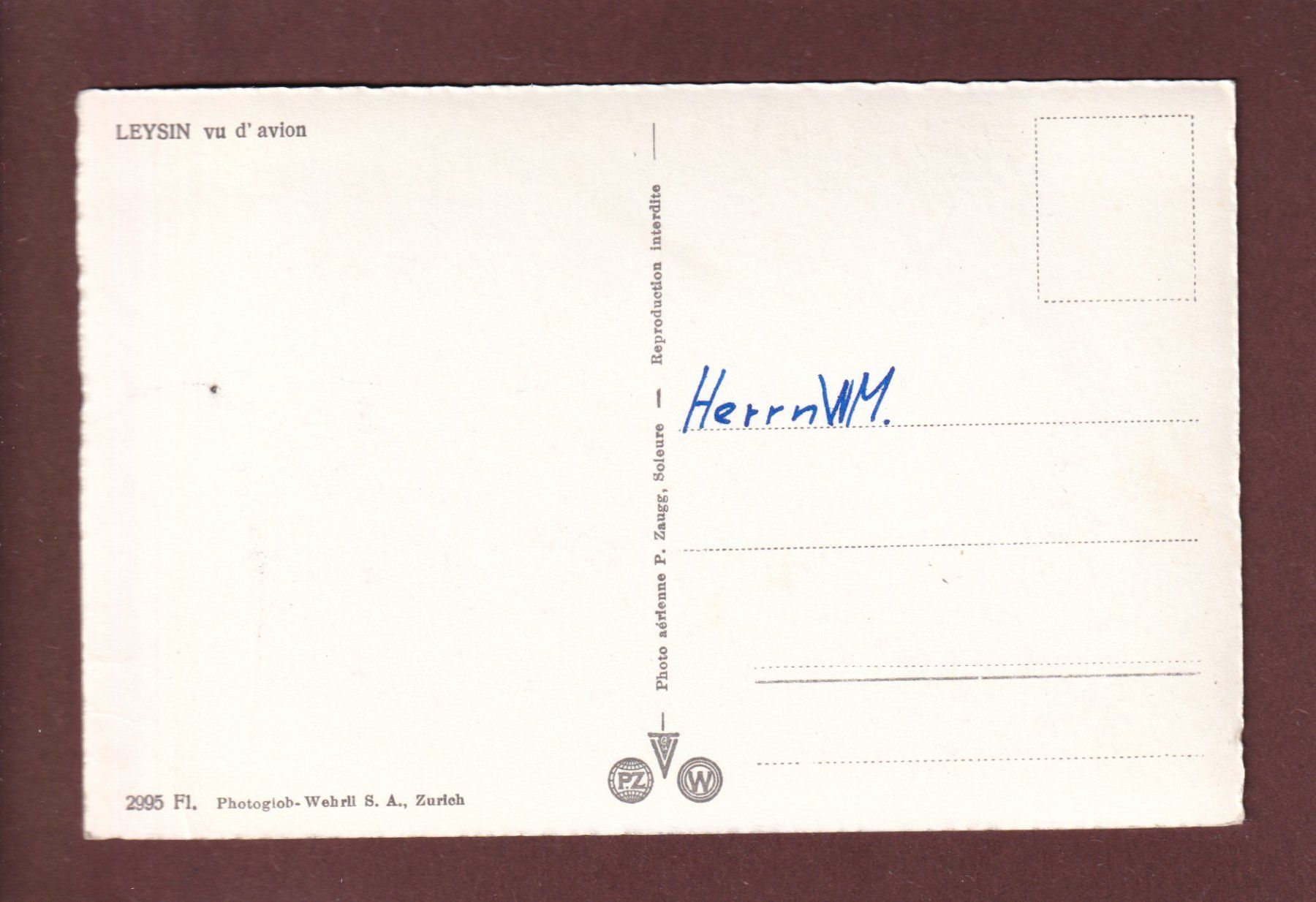Cartoline postali: LEYSIN vu d'avion en hiver – Usato da Pully venduto da nicecards 1