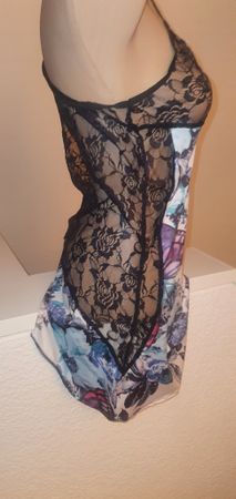 Sleepdress lace, Blumen, Schmetterlinge, summer nightdress