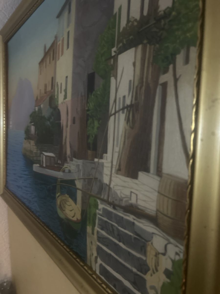 Dipinti: Quadro vista lago con barche e case 60x30 cm – Usato da Wetzikon ZH venduto da lan_sv66 1