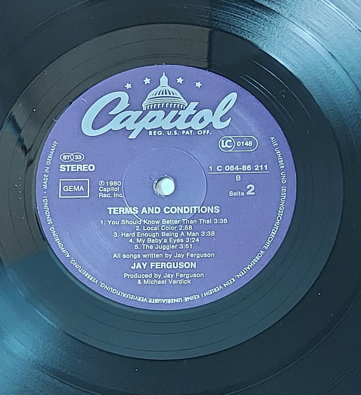 Dischi in vinile: LP - JAY FERGUSON - TERMS AND CONDITIONS – Usato da Steckborn venduto da Quo7 2
