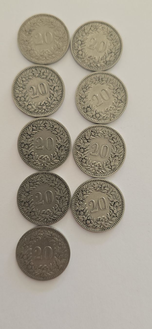 Toutes les monnaies: pieces 20cts 1881-1899 – D'occasion à Fribourg par yan_z5fr 1